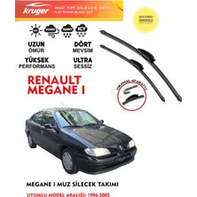 Kruger Megane 1 Muz Sileceği 1995 Model Araç Için (Aparatsız) Direk Montaj
