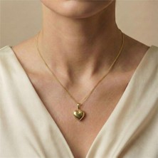 Kalpli Kolye - 14K Altın Rengi Kaplama, 45 cm