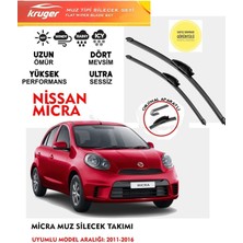 Kruger Nissan Micra Sileceği Silgeç Silgi Takımı 2015 Model Araç Için (Aparatsız) Direk Montaj