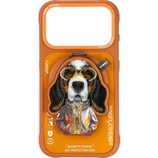 Nimmy iPhone 17 Pro Max Uyumlu | 3D Gerçek Nakışlı ve Fermuarlı Mont Detaylı Köpek Desenli Kılıf 2.0
