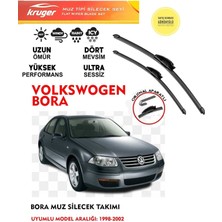 Kruger Volkswagen Bora Sileceği Silgeç Silgi Takımı 1998 Model Araç Için (Aparatsız) Direk Montaj