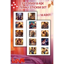 Birikiyedi 2 Sayfa Sevgi ve Aşk Temalı Sticker Set /14 Şubata Özel