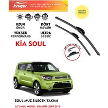 Kruger Kia Soul Sileceği Silgeç Silgi Takımı 2014 Model Araç Için Uyumlu (Aparatsız) Direk Montaj