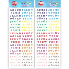 Ermap Sudan Etkilenmeyen 400 Adet Statik Sticker Karışık Ebatlarda Harf Model