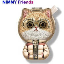 Nimmy MagSafe Uyumlu | Değiştirilebilir Manyetik 3D Nakışlı ve Fermuarlı Kedi Telefon Standı 2.0