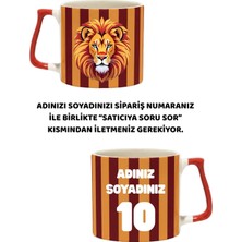 Baskıgo Kişiselleştirilebilir Aslan Sarı Kırmızı Lüks Kupa - Hediye Seramik Kupa