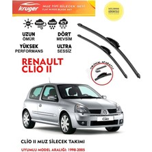 Kruger Clio 2 Sileceği Silgeç Silgi Takımı 2005 Model Araç Için (Aparatsız) Direk Montaj
