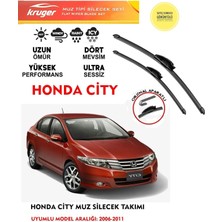 Kruger Honda City Sileceği Silgeç Silgi Takımı 2009 Model Araç Için (Aparatsız) Direk Montaj