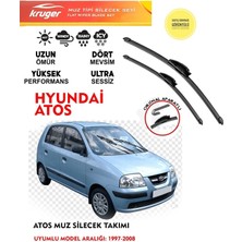 Kruger Hyundai Atos Sileceği Silgeç Silgi Takımı 2006 Model Araç Için (Aparatsız) Direk Montaj