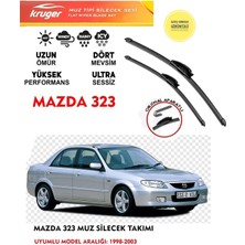 Kruger Mazda 323 Sileceği Silgeç Silgi Takımı 15 16 18 Motor Araç Için (Aparatsız) Direk Montaj (1998 - 2003)
