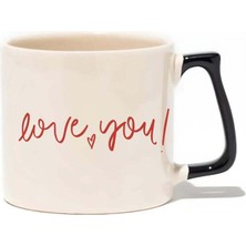 Baskıgo Love You 14 Şubat Sevgililer Günü Lüks Kupa - Hediye Seramik Kupa