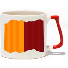 Baskıgo Sarı Kırmızı Lüks Kupa - Hediye Seramik Kupa