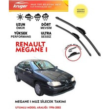 Kruger Megane 1 Uyumlu Sileceği Silgeç Silgi Takımı 14 16 20 Araç Için (Aparatsız) Direk Montaj (1996-2002)