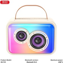 Xo F54 10W RGB Işıklı 1800 mAh Bluetooth V5.3 Kablosuz Hoparlör ve Karaoke Mikrofonu Seti