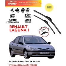 Kruger Renault Laguna 1 Sileceği Silgeç Silgi Takımı 1996 Model Araç Için (Aparatsız) Direk Montaj