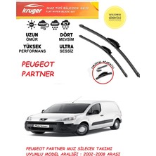 Kruger Peugeot Partner Ön Muz Sileceği Takımı 2004 Model Araç Için (Aparatsız) Direk Montaj
