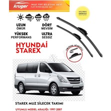 Kruger Hyundai Starex Muz Sileceği Takımı Panelvan Camlıvan Araç Için (Aparatsız) Direk Montaj (1997-2007)