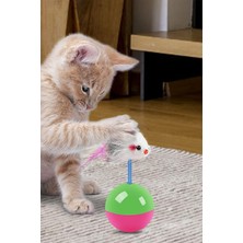 Normadia Hareketli Kedi Topu Fareli Yatmaz Yavru Kedi Oyuncakları Pet Shop Ürünleri