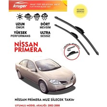 Kruger Nissan Primera P12 Muz Sileceği Takımı 2008 Model Araç Için (Aparatsız) Direk Montaj
