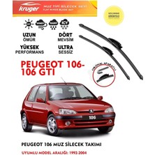 Kruger Peugeot 106 Vs 106 Gti Sileceği Silgeç Silgi Takımı 2002 Model Araç Için (Aparatsız) Direk Montaj