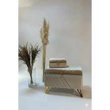 58 Yan Cetvel Kapuçino 2’li Çeyiz Sandığı & Makyaj Kutusu Seti