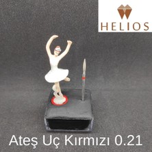 Normadia 10 Adet Elmas Kuru Manikür Törpü Makinesi Ucu Freze Kırmızı