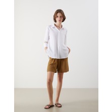 Lc Waikiki Yeni Sezon Beli Lastikli Keten Karışımlı Kadın Şort