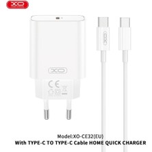 Xo CE32(EU) 20W Type-C Çıkışlı Type-C Kablolu Fast Hızlı Şarj Aleti