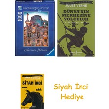 Ravensburger, 1000P Puzzle Casa Batlló, Barselona, Yetişkin Puzzle + Dünyanın Merkezine Yolculuk + Siyah Inci Hediye
