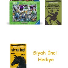 Ravensburger 1000 Parçalı Puzzle Minecraft, Yapboz + Dünyanın Merkezine Yolculuk + Siyah Inci Hediye