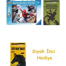 Ravensburger 200 Parça Yapboz Spiderman + Dünyanın Merkezine Yolculuk + Siyah Inci Hediye
