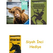 Ravensburger 132737 300 Parçalı Puzzle Highland Cattle + Dünyanın Merkezine Yolculuk + Siyah Inci Hediye