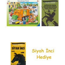 Ravensburger 35P Bçer Puz Çöp Arabası + Dünyanın Merkezine Yolculuk + Siyah Inci Hediye