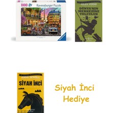 Ravensburger 1000P Puzzle Paris, Yapboz + Dünyanın Merkezine Yolculuk + Siyah Inci Hediye