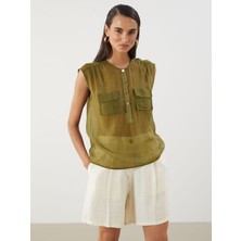 Lc Waikiki Yeni Sezon Bisiklet Yaka Büzgülü Bluz