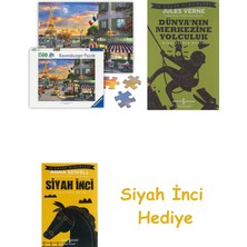 Ravensburger 1500P Puzzle Romantik Paris + Dünyanın Merkezine Yolculuk + Siyah Inci Hediye