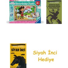 Ravensburger, 2X24P Puzzle Gabby's Dollhouse, Çocuk Puzzle + Dünyanın Merkezine Yolculuk + Siyah Inci Hediye