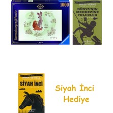 RAVENSBURGER1000 Parça Disney Leydi ile Sokak Köpeği Puzzle + Dünyanın Merkezine Yolculuk + Siyah Inci Hediye