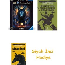 Ravensburger 500P Puzzle Parlayan Kurt, Yapboz + Dünyanın Merkezine Yolculuk + Siyah Inci Hediye