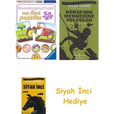 Ravensburger 73337 Puzzle Çiftlik, 9 x 2 Parça + Dünyanın Merkezine Yolculuk + Siyah Inci Hediye