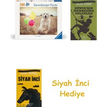 Ravensburger 500PC Puzzle Balon Partisi + Dünyanın Merkezine Yolculuk + Siyah Inci Hediye