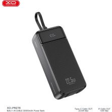 Xo PR276 22.5W+20W 3 Çıkışlı Dijital Ekranlı Fast Hızlı Şarj (2C port, 1iP) 30000mAh Powerbank