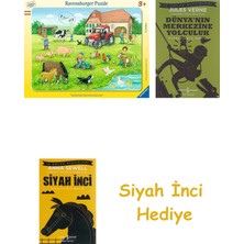 Ravensburger 50246 11 Parçalı Büyük Çerçeveli Puzzle Köyde Yaz + Dünyanın Merkezine Yolculuk + Siyah Inci Hediye