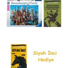 Ravensburger 1000 Parça New York Puzzle + Dünyanın Merkezine Yolculuk + Siyah Inci Hediye