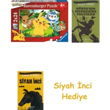 Ravensburger 2X24 Parça Pokemon Puzzle + Dünyanın Merkezine Yolculuk + Siyah Inci Hediye