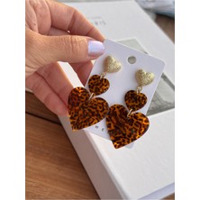 Miliva Kalpli Leopar Küpe | Abiye Küpe | Büyük Boy Sallantılı Küpe