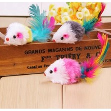 Normadia Yumuşak Peluş Fare Çakıl Sesli Kedi Oyuncağı 3'lü Paket, 5 cm