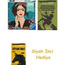 Ravensburger 133109 300 Parçalı Puzzle Frida + Dünyanın Merkezine Yolculuk + Siyah Inci Hediye