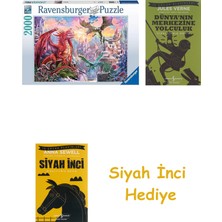 Ravensburger 167173 Ejderhalar Yetişkin Puzzle, 2000 Parça + Dünyanın Merkezine Yolculuk + Siyah Inci Hediye