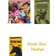 Ravensburger, 750P Puzzle Kuşlar, Yetişkin Puzzle + Dünyanın Merkezine Yolculuk + Siyah Inci Hediye